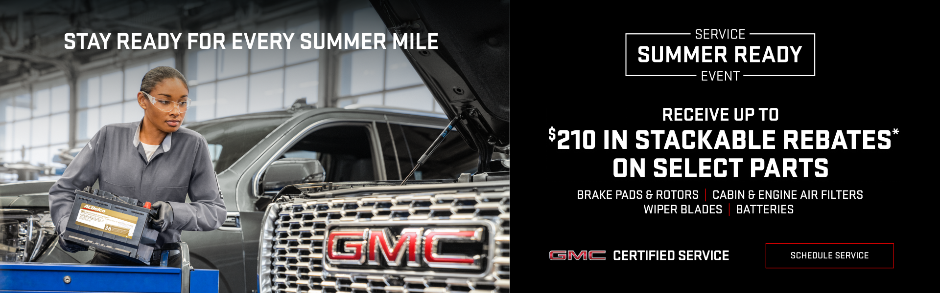 Receive up to $210 in stackable rebates* on select parts
